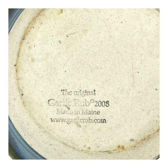 Handmade Pottery The Original Garlic Rub Plate 2008 Maine Studio Blue Glaze - Picture 6 of 8